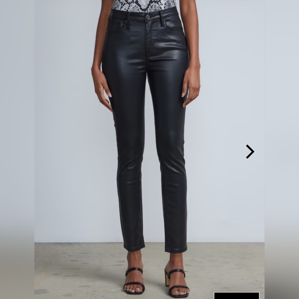 Faux leather jeans